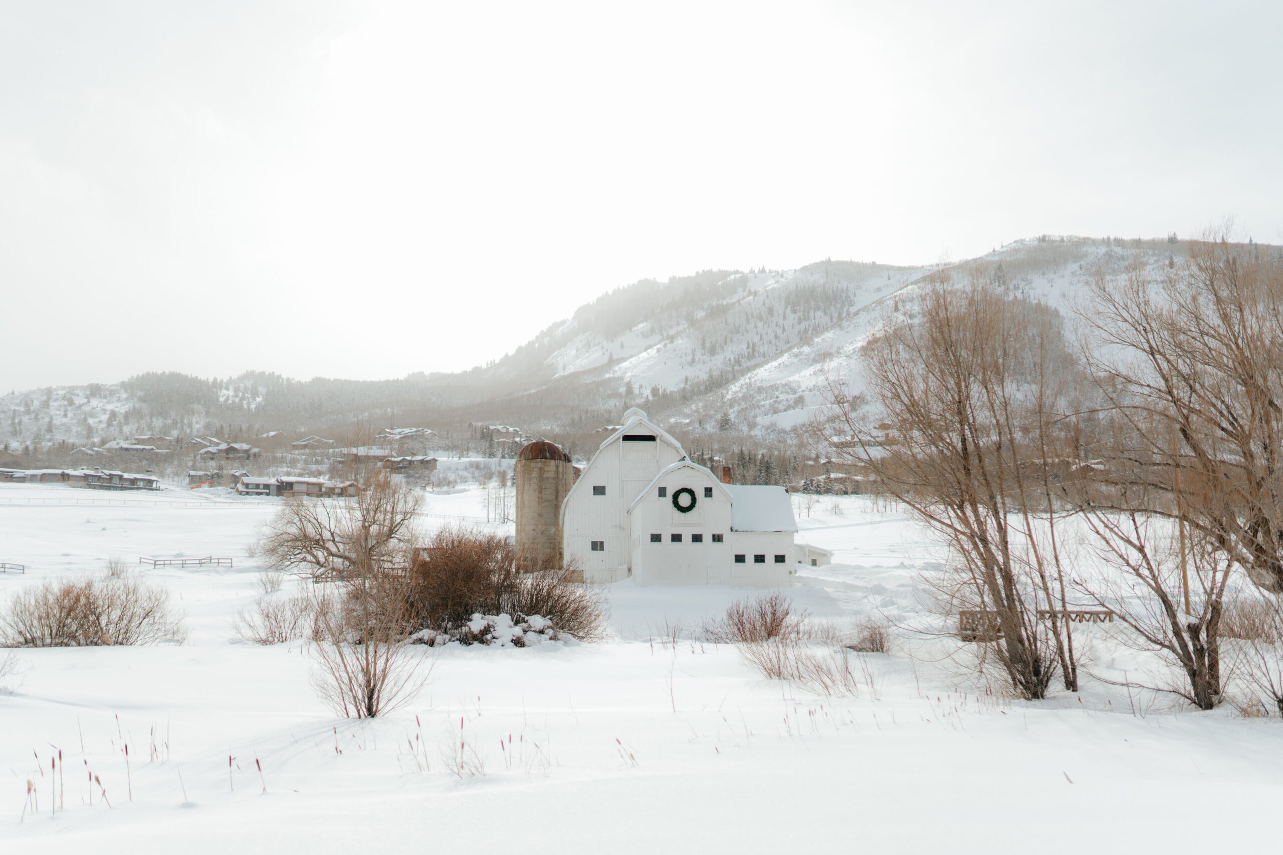 McPolin Farm in a snowy landscape in Park City, Utah